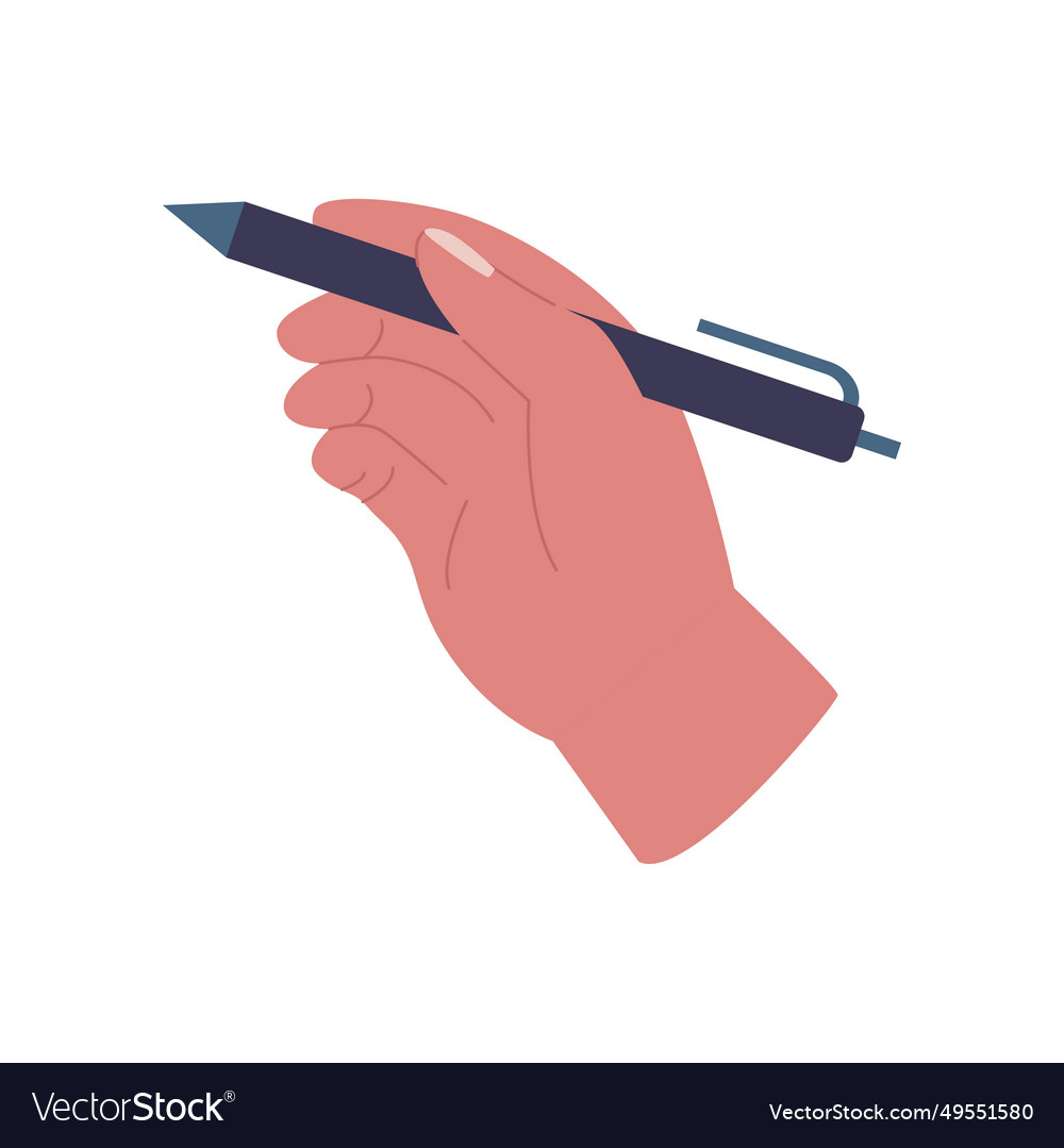 Hands holding pen concept Royalty Free Vector Image