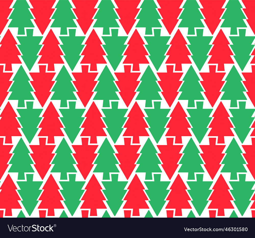 Holiday christmas tree pattern simple backdrop Vector Image