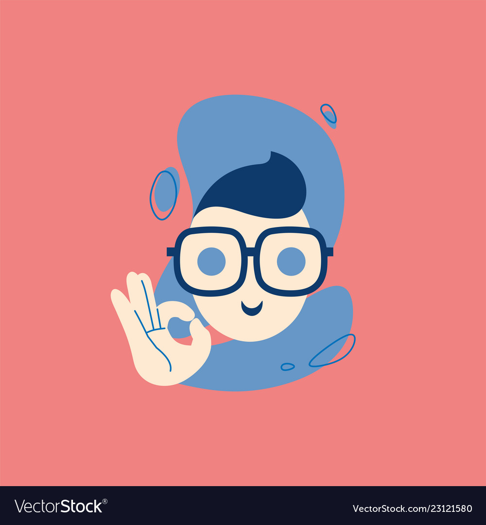 icon of man showing ok sign deal like emoji vector image