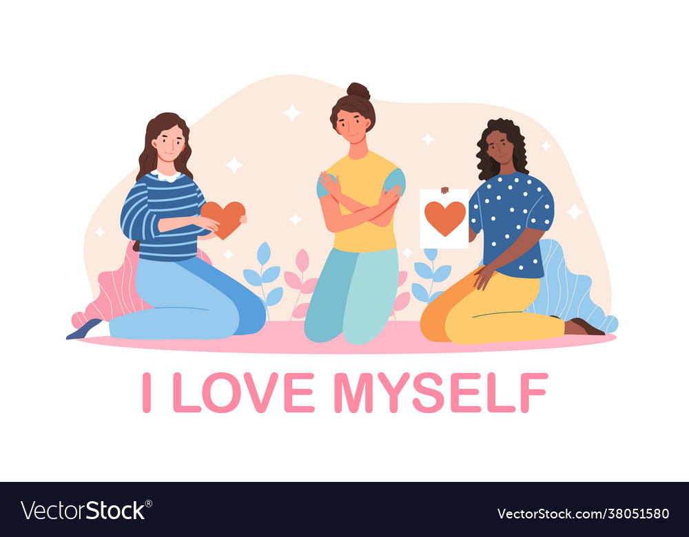 Mental love psychological health self acceptance Vector Image