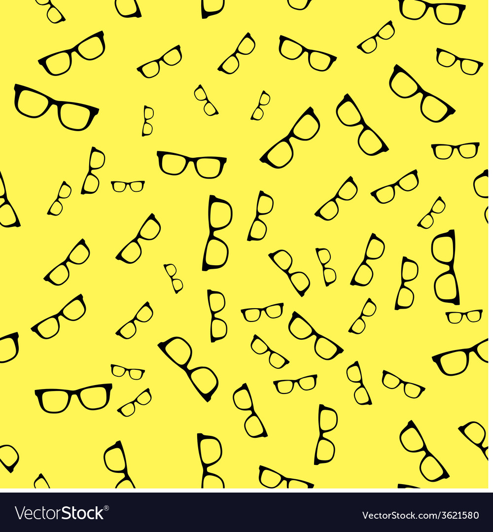 Seamless sunglass pattern on yellow background