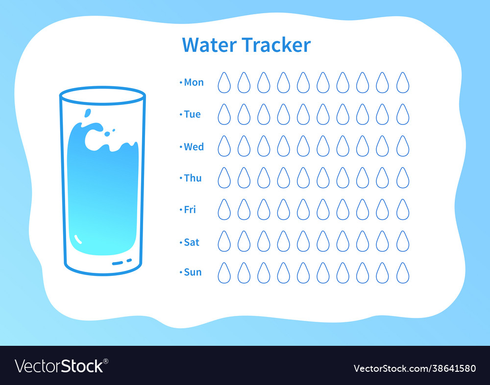 Water tracker with glass Royalty Free Vector Image