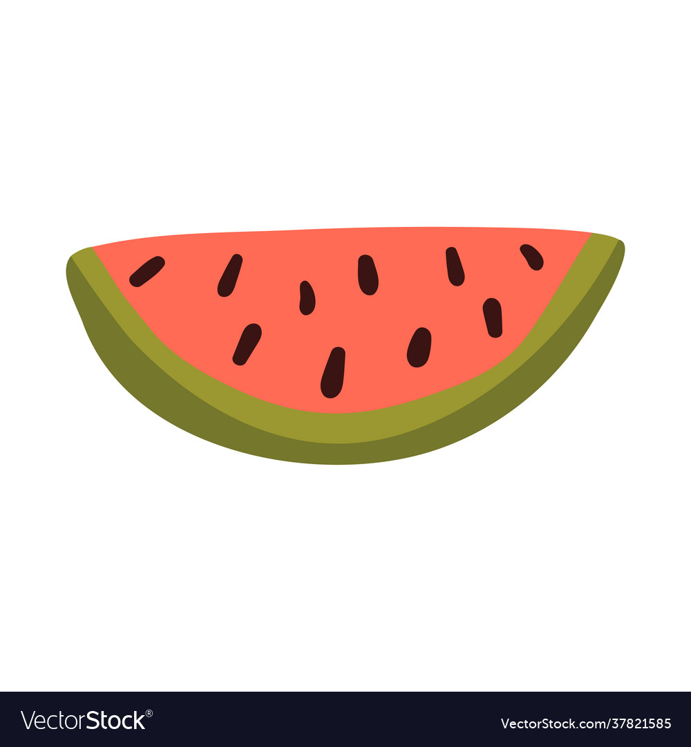 Cut red watermelon a piece watermelon Royalty Free Vector