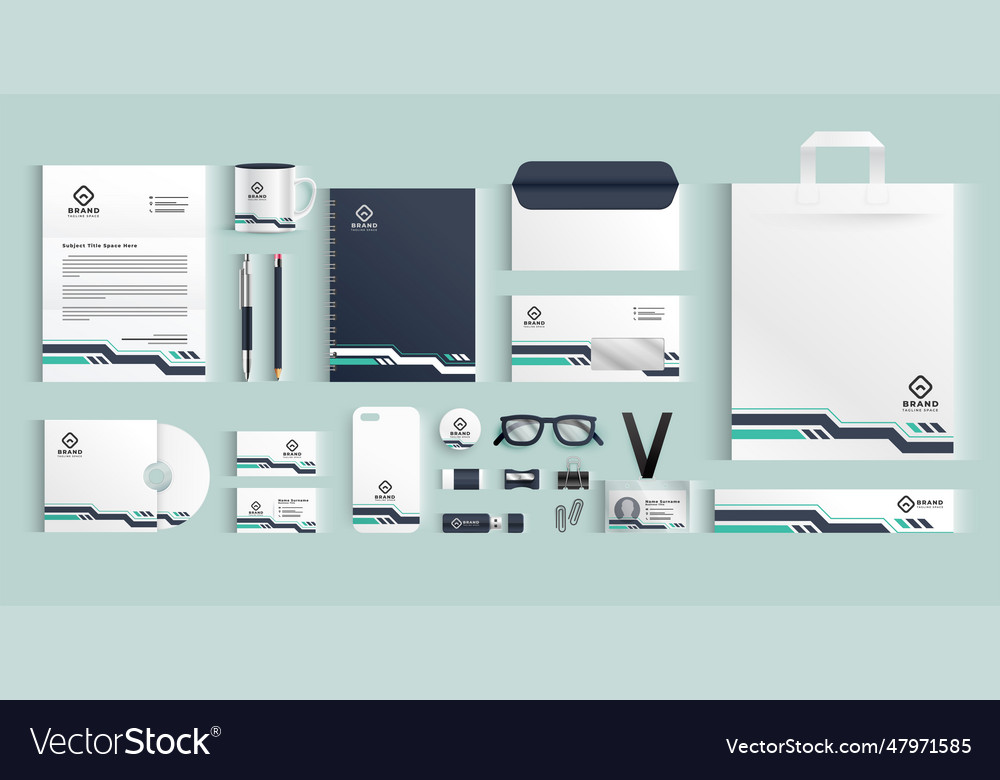 Modern business stationery set banner Royalty Free Vector