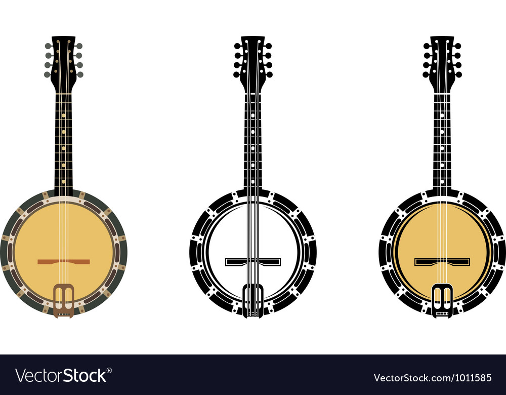 Set from a musical instrument banjo Royalty Free Vector