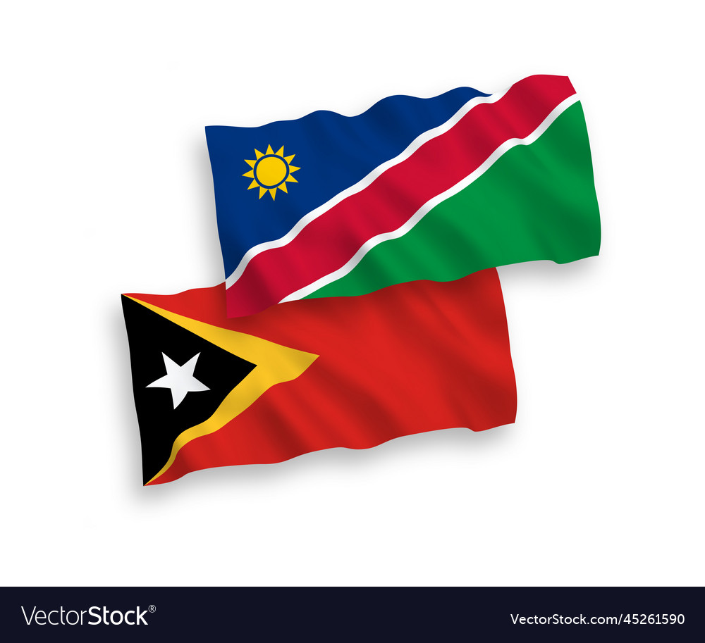 Flags of republic namibia and east timor Vector Image