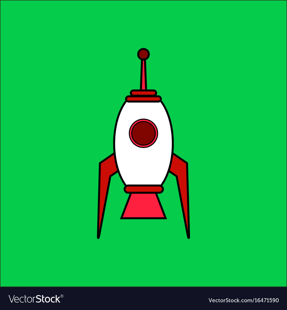 Flat Icon Design Collection Space Rocket Vector Image