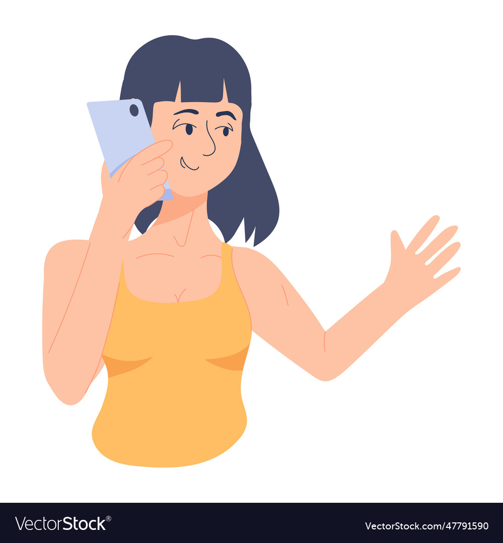 Girl calling Royalty Free Vector Image - VectorStock