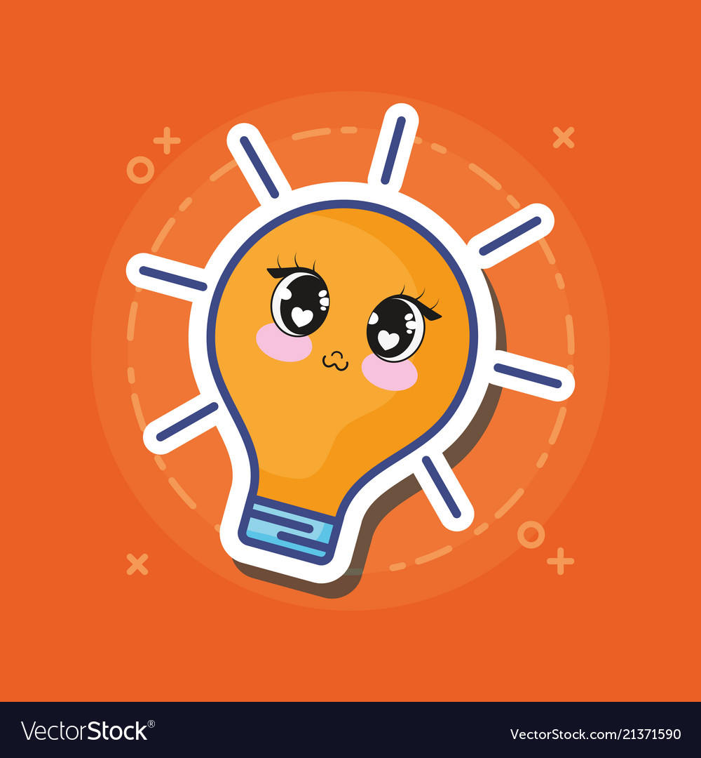 Kawaii bulb icon Royalty Free Vector Image - VectorStock