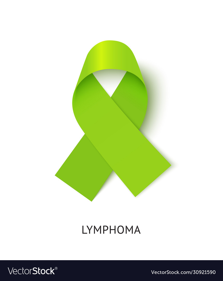 Lymphoma blood cancer awareness ribbon Royalty Free Vector