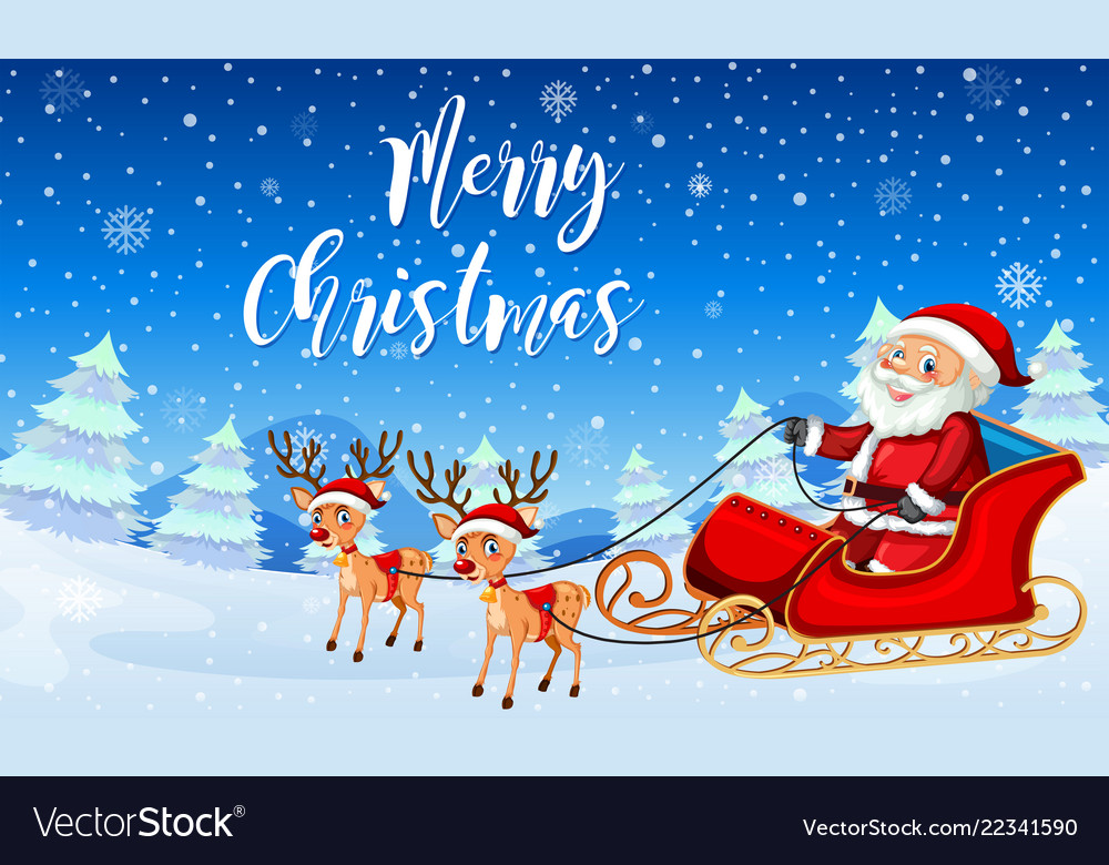 Santa Claus On Sleigh Royalty Free Vector Image