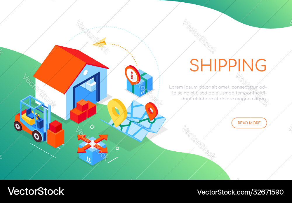 Shipping service - modern colorful isometric web Vector Image