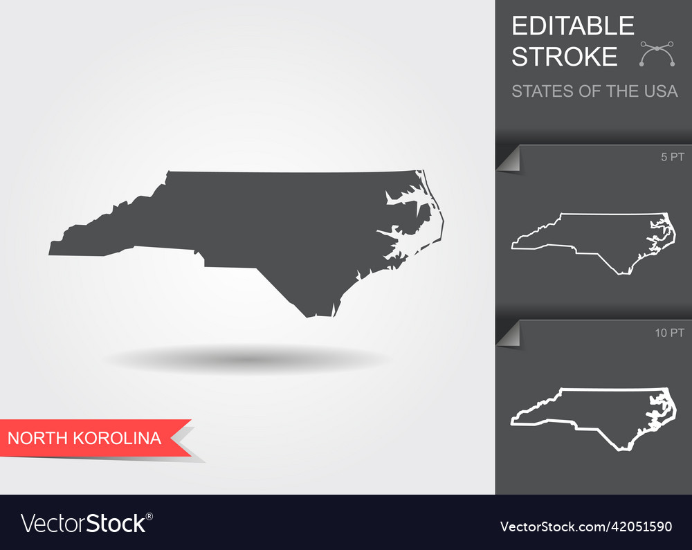 Stylized map of the us state of north carolina Vector Image