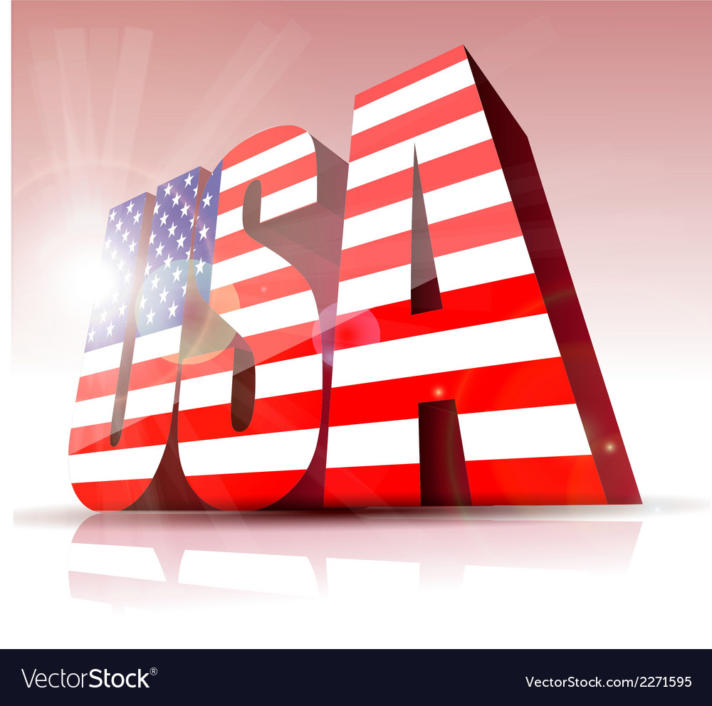 3d usa text Royalty Free Vector Image VectorStock