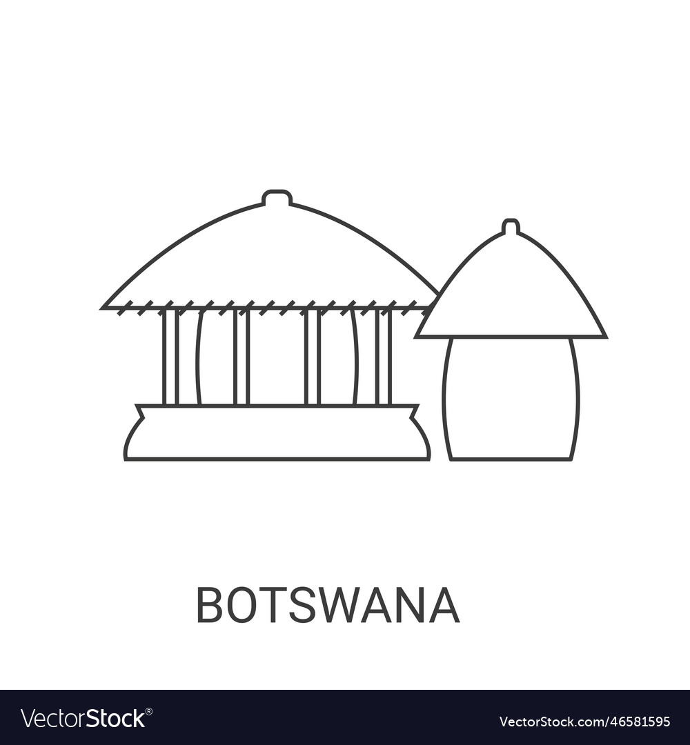 Botswana travel landmark Royalty Free Vector Image