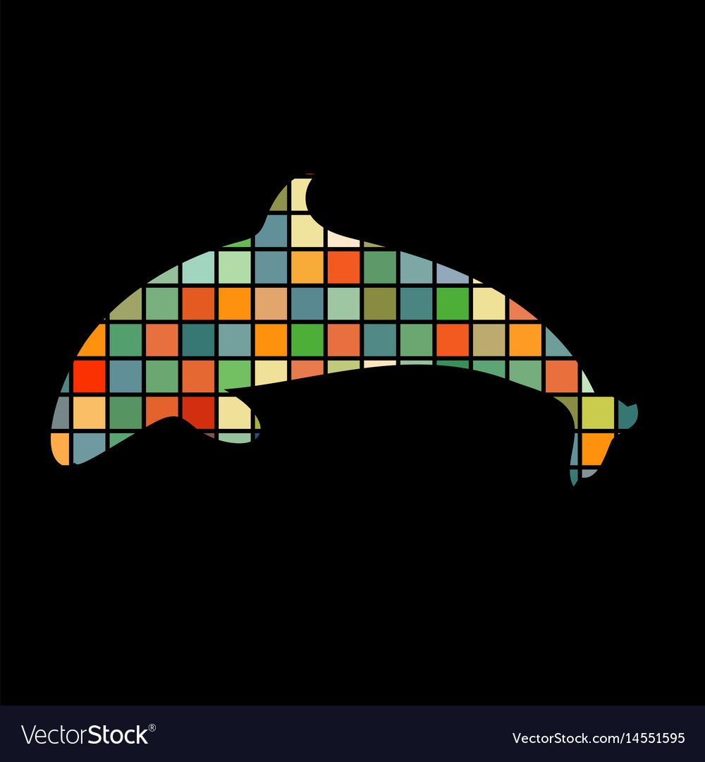 Dolphin symbol friendship color silhouette animal Vector Image Dolphin symbol friendship color silhouette animal Vector Image