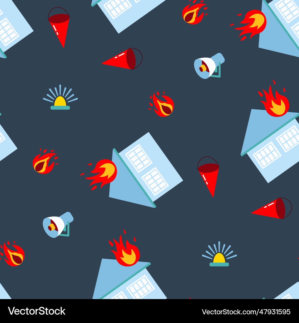 Fireman seamless pattern Royalty Free Vector Image