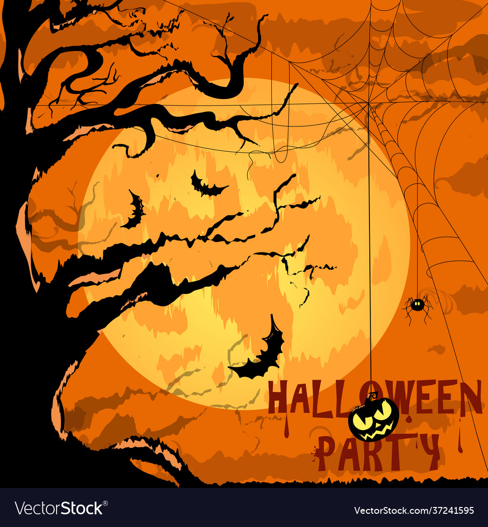 Happy halloween poster for design banner vector image Happy halloween poster for design banner