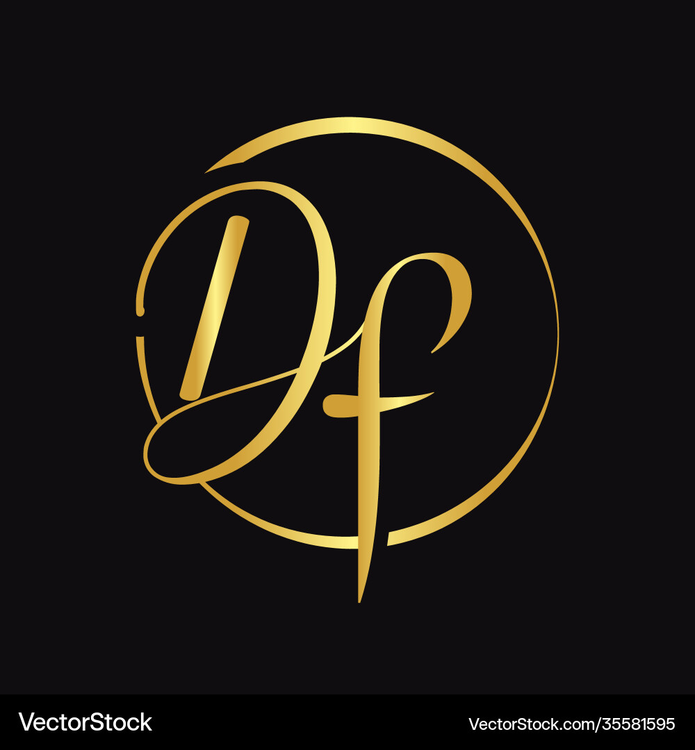 Initial df script letter type logo design Vector Image