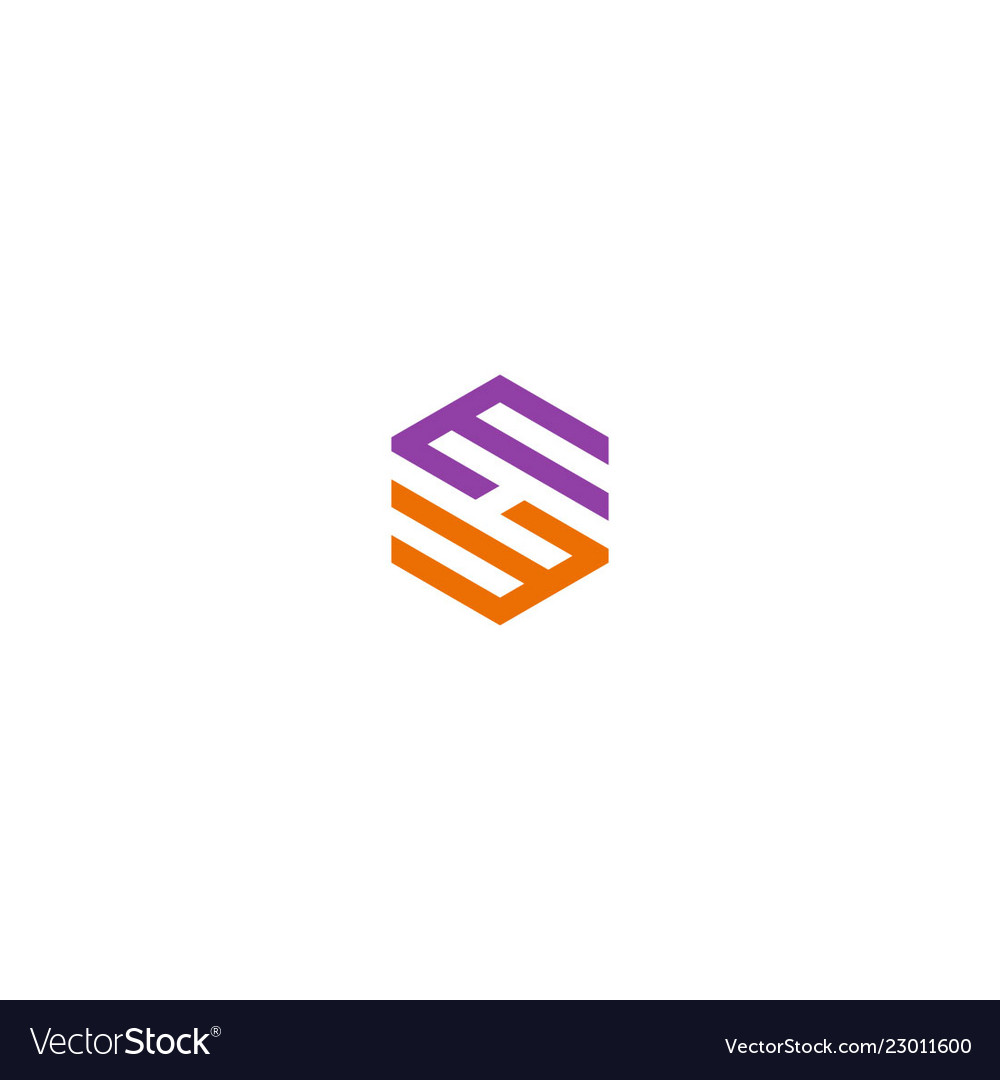 Circle shape line polygon colored logo Royalty Free Vector