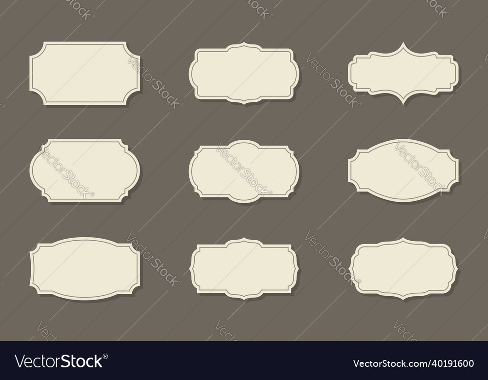 Collection of classic retro frames on dark Vector Image