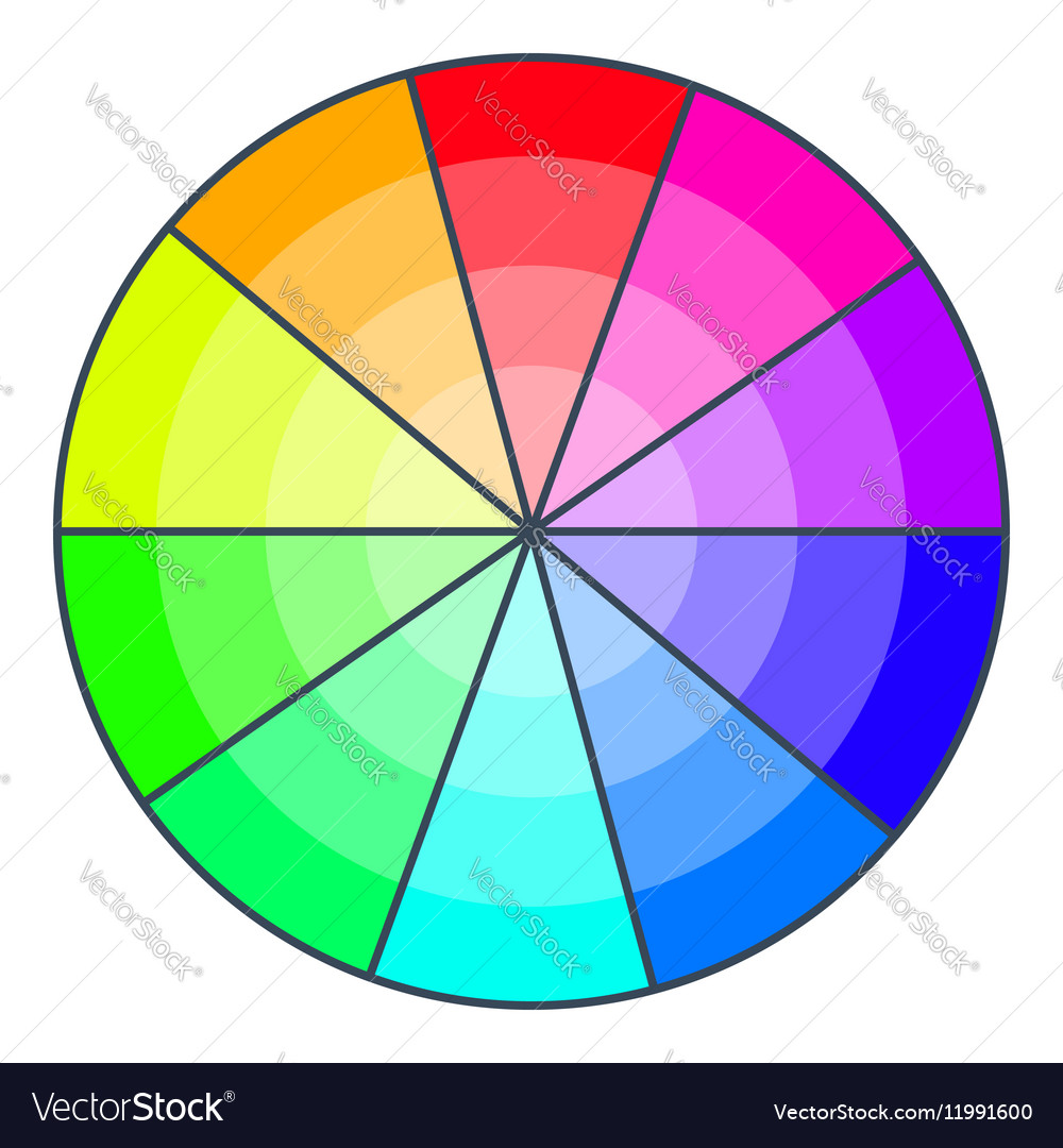 Color wheel with shades icon cartoon style Vector Image