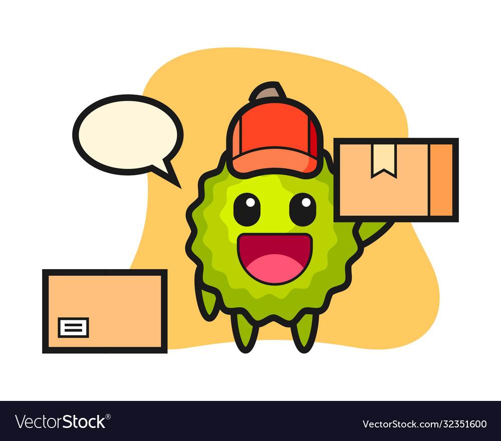 Durian cartoon as a courier Royalty Free Vector Image