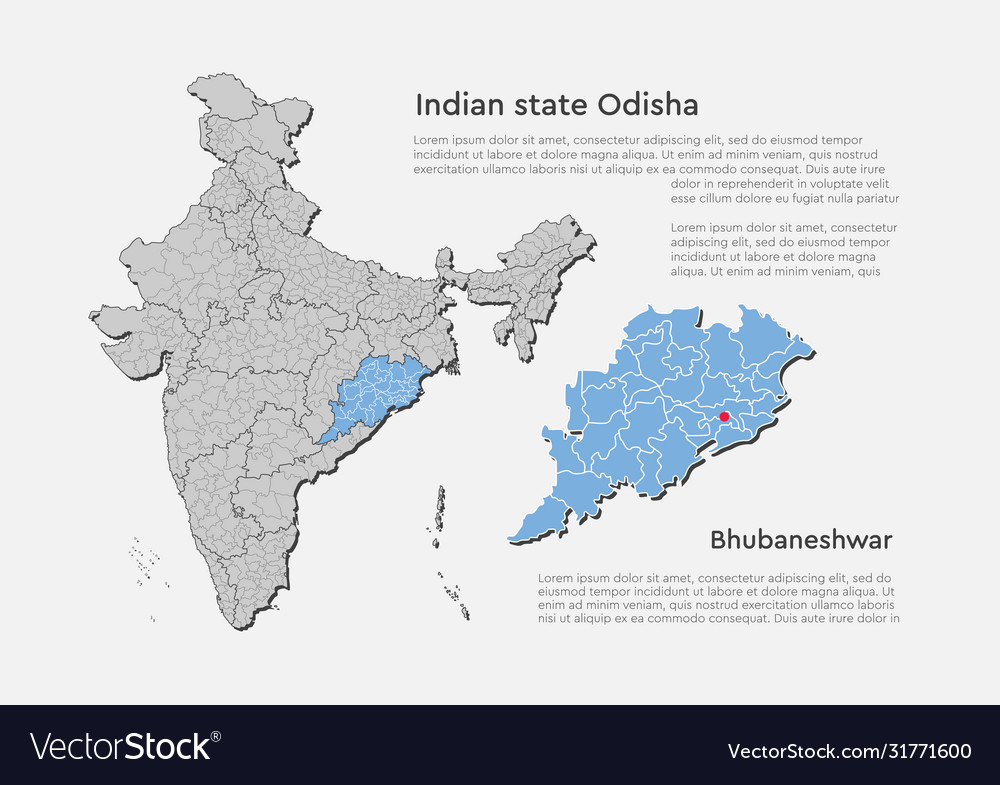 India country map and state template Royalty Free Vector