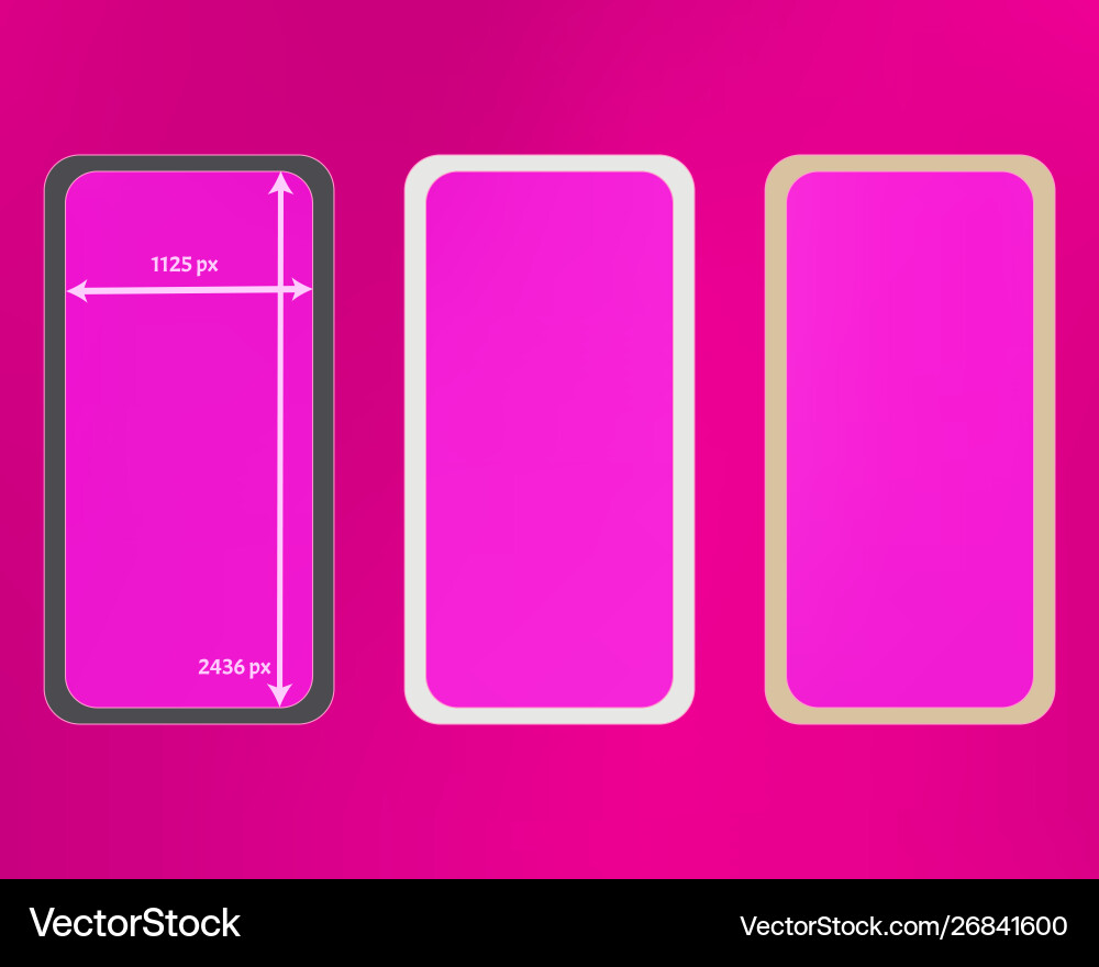 Mesh pink colored phone backgrounds kit Royalty Free Vector