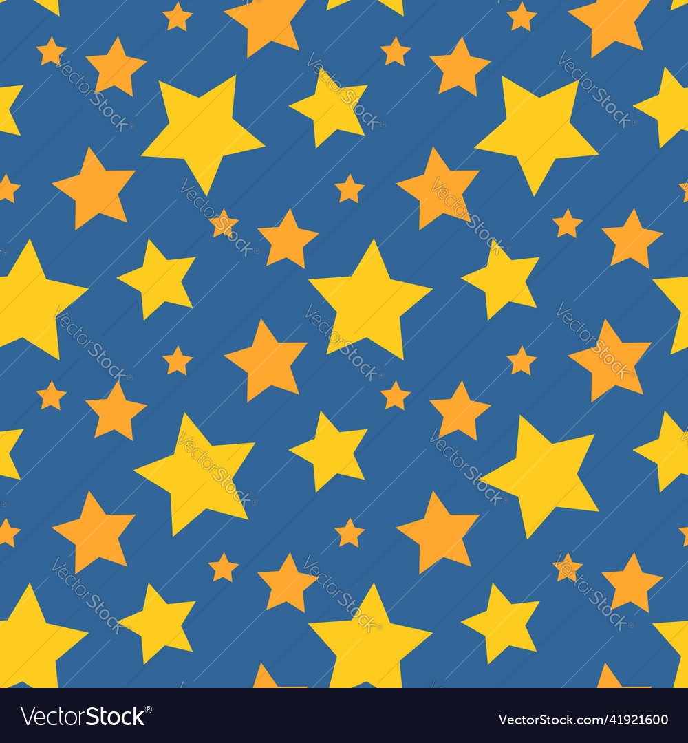 Seamless pattern in yellow and orange stars Vector Image
