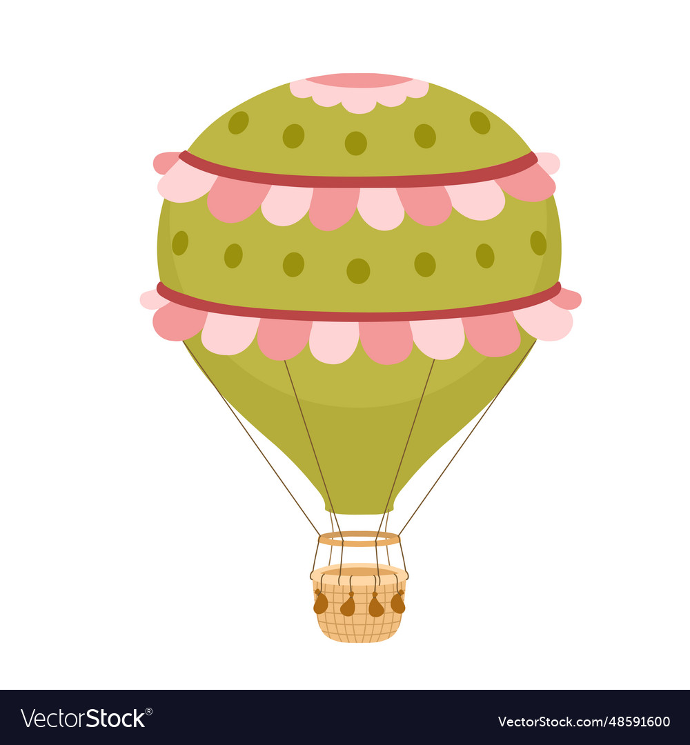 Vintage green hot air balloon Royalty Free Vector Image