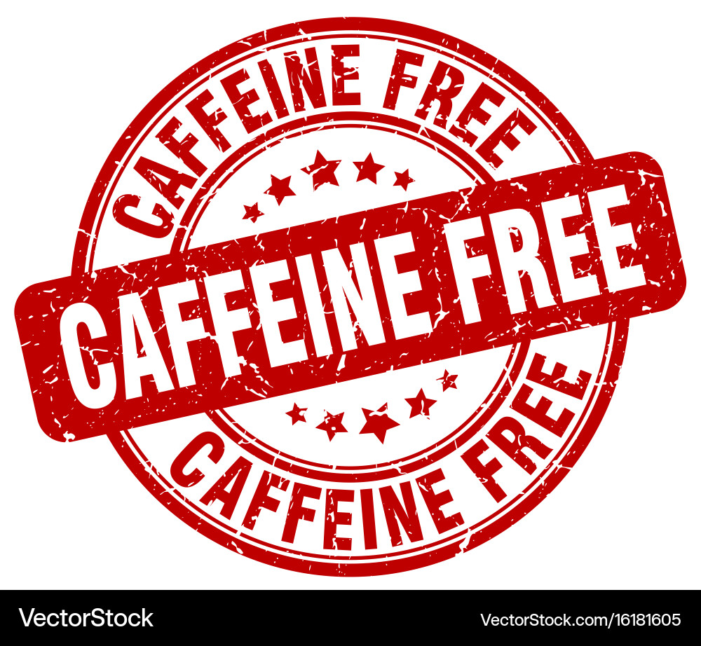 Caffeine free red grunge stamp Royalty Free Vector Image
