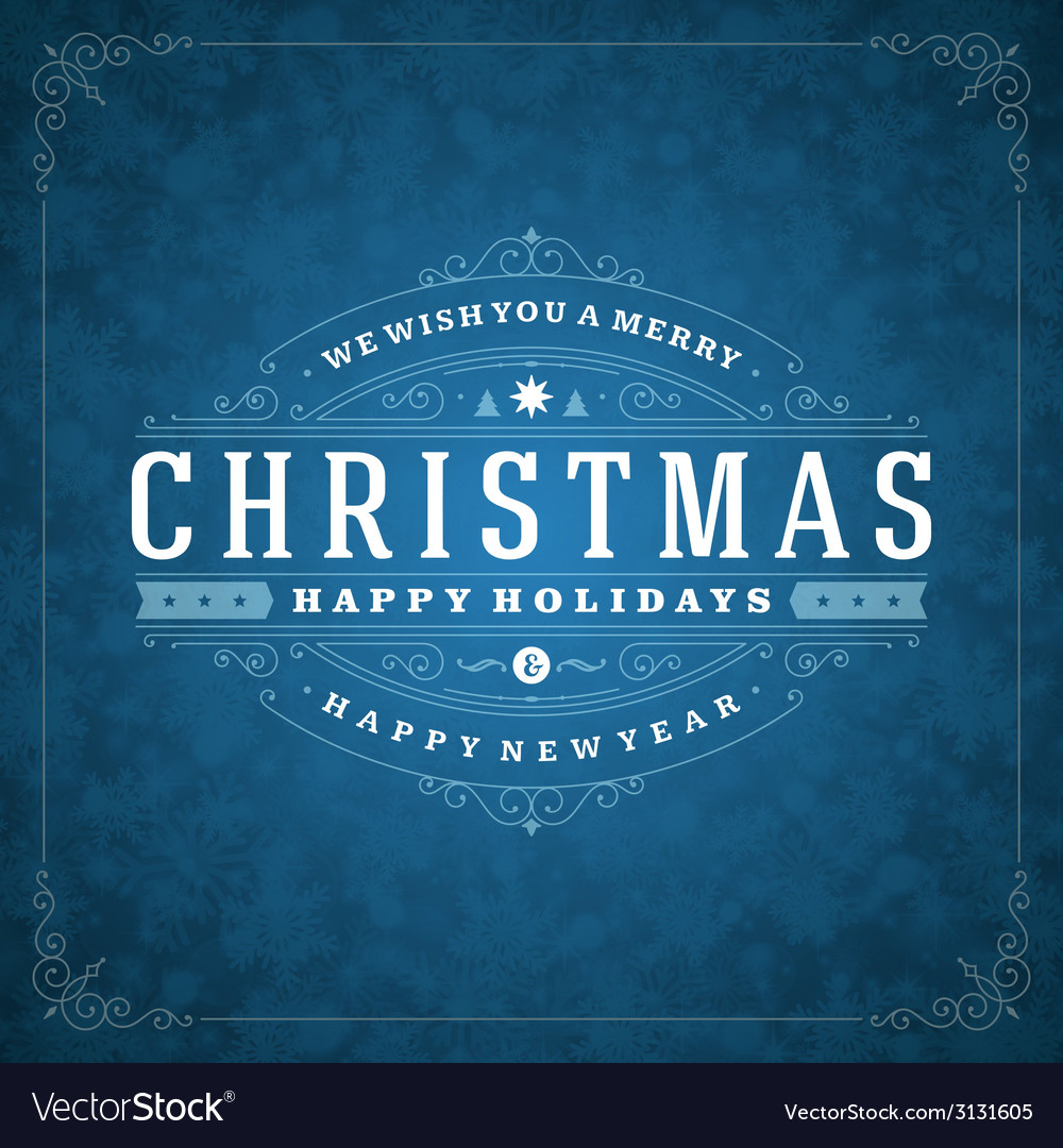 Christmas retro typography and light Royalty Free Vector