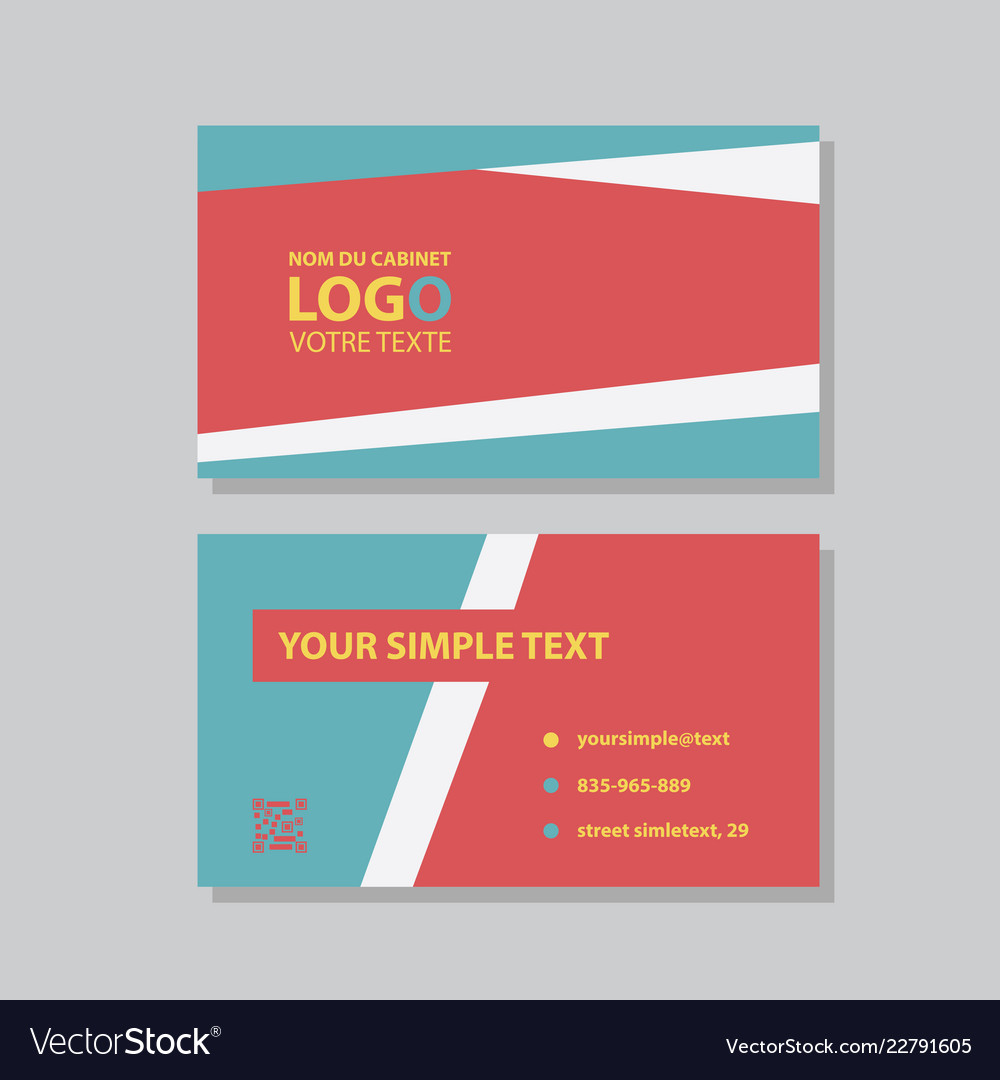 Creative And Clean Double Sided Business Card Vector Image