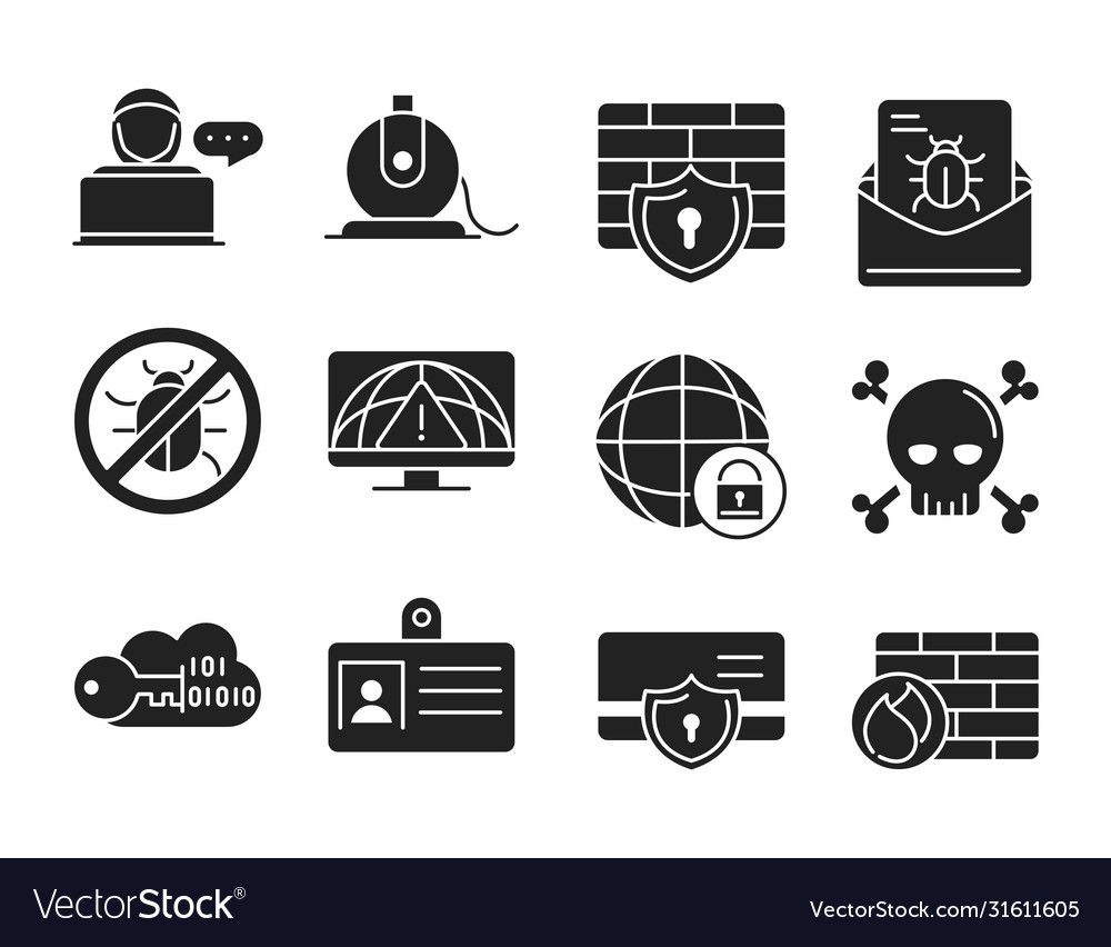 Cyber Security And Information Or Network Vector Image