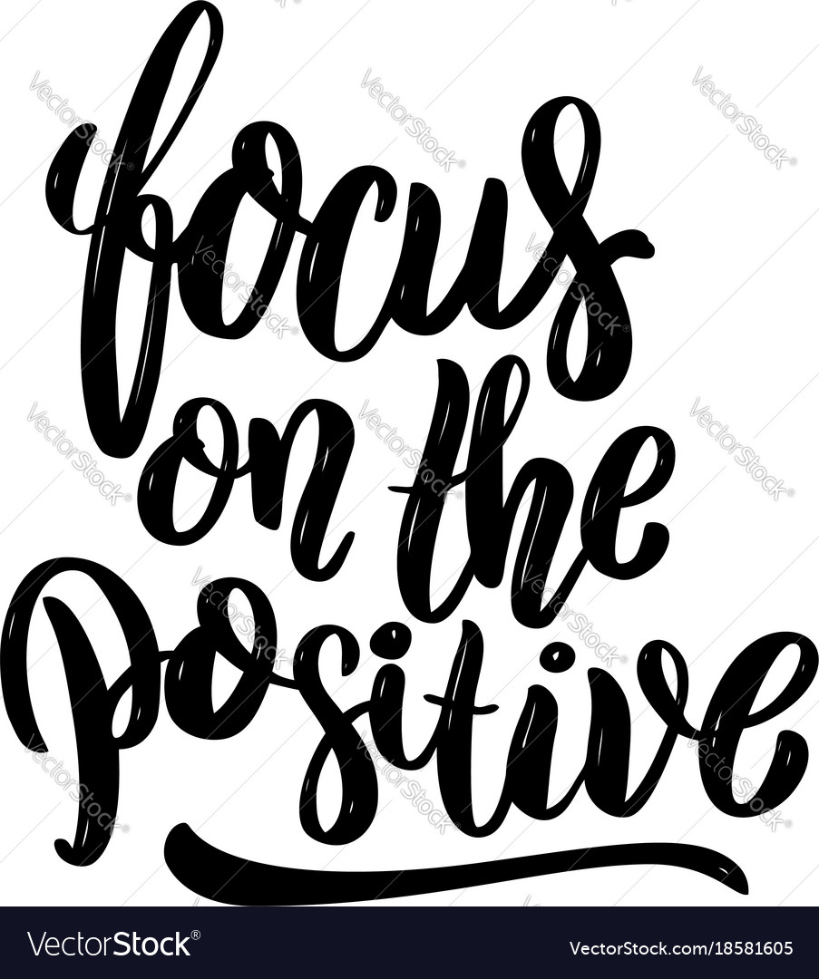 Focus on positive hand drawn motivation Royalty Free Vector