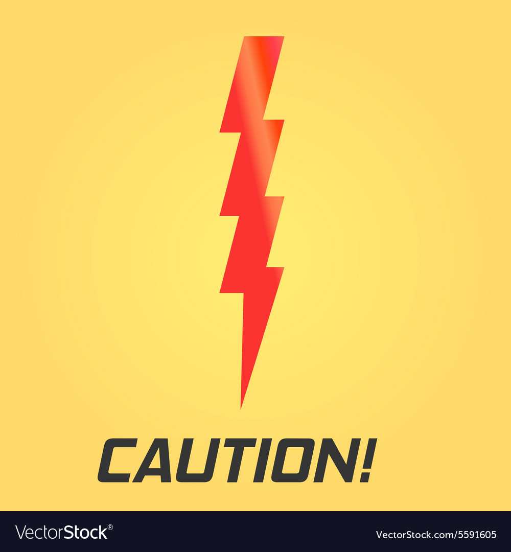 Lightning symbol With text Single on yellow Vector Image