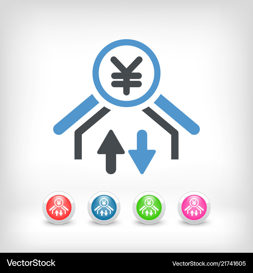 Money transfer icon - yuan Royalty Free Vector Image