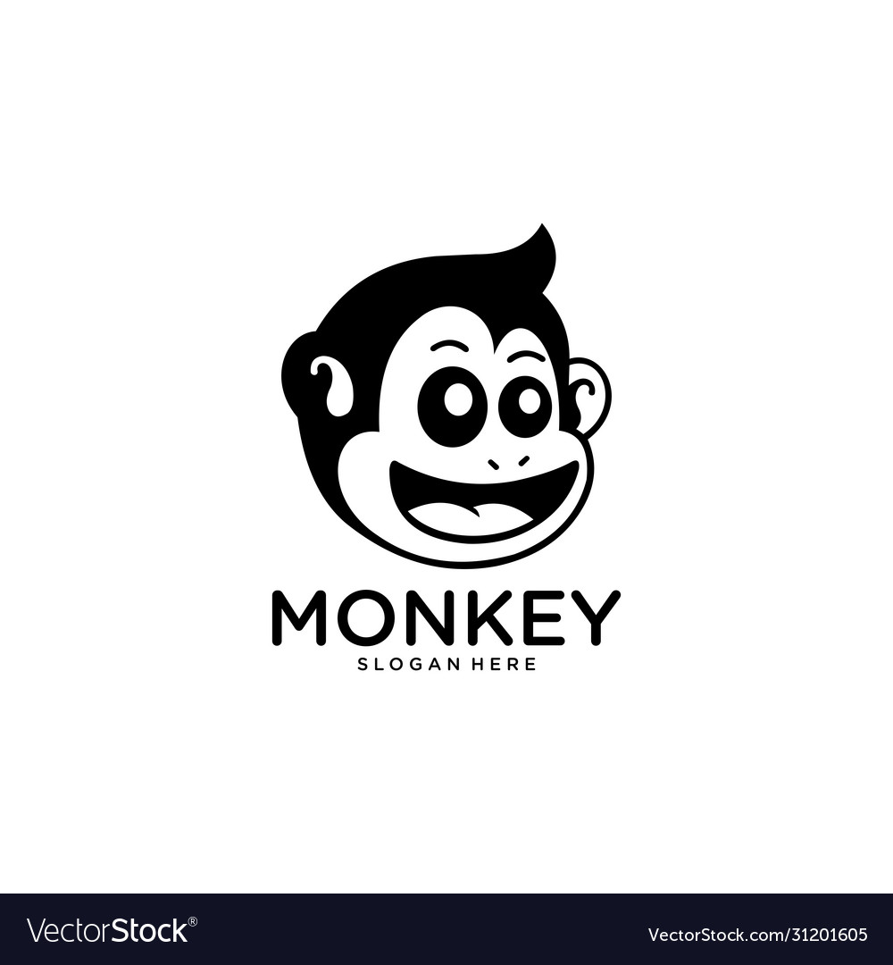 Monkey logo animal template Royalty Free Vector Image