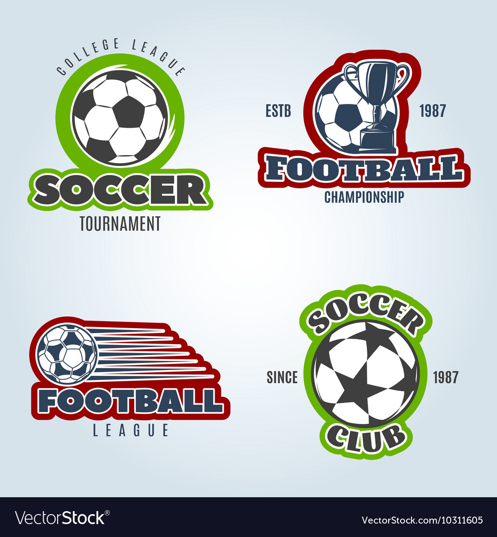 Soccer colored logos Royalty Free Vector Image