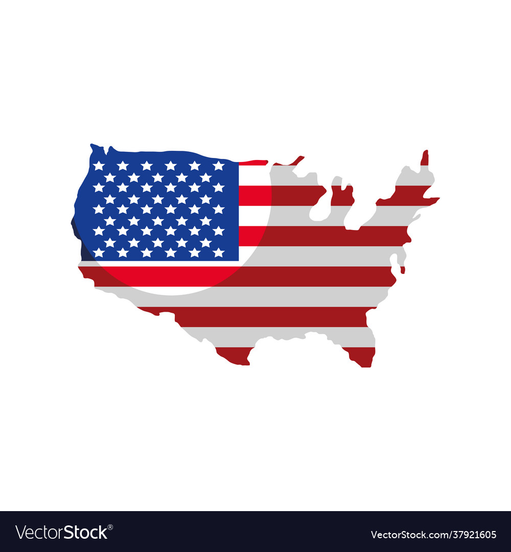 Usa flag map Royalty Free Vector Image - VectorStock