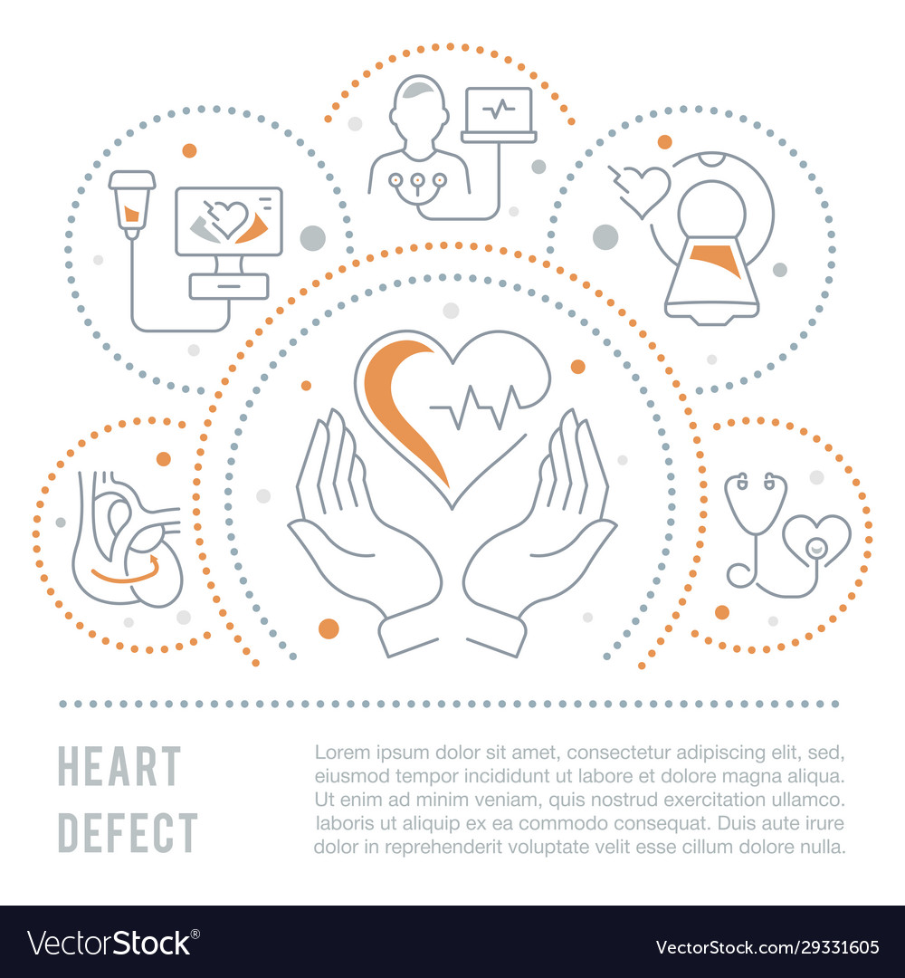 Website Banner And Landing Page Heart Defect Vector Image