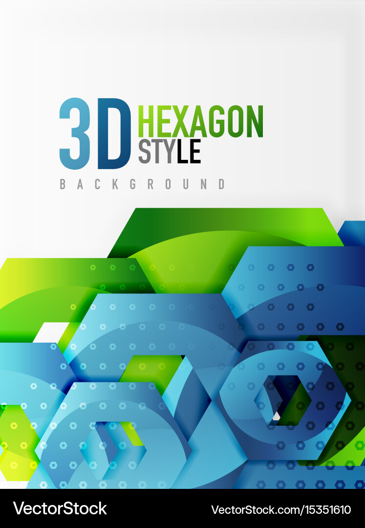 3d hexagon background Royalty Free Vector Image