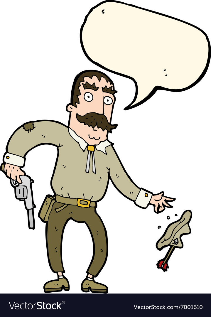 Cartoon wild west cowboy with speech bubble Vector Image Cartoon wild west cowboy with speech bubble Vector Image
