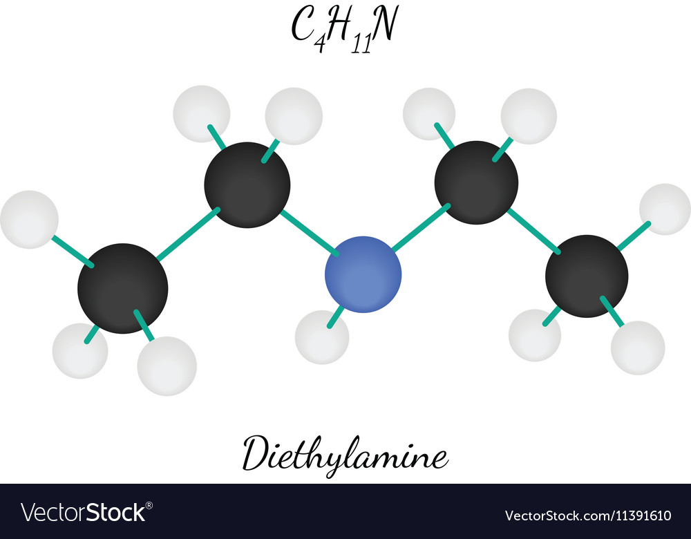 Diethylaminoethyl c4h11n molecule Royalty Free Vector Image