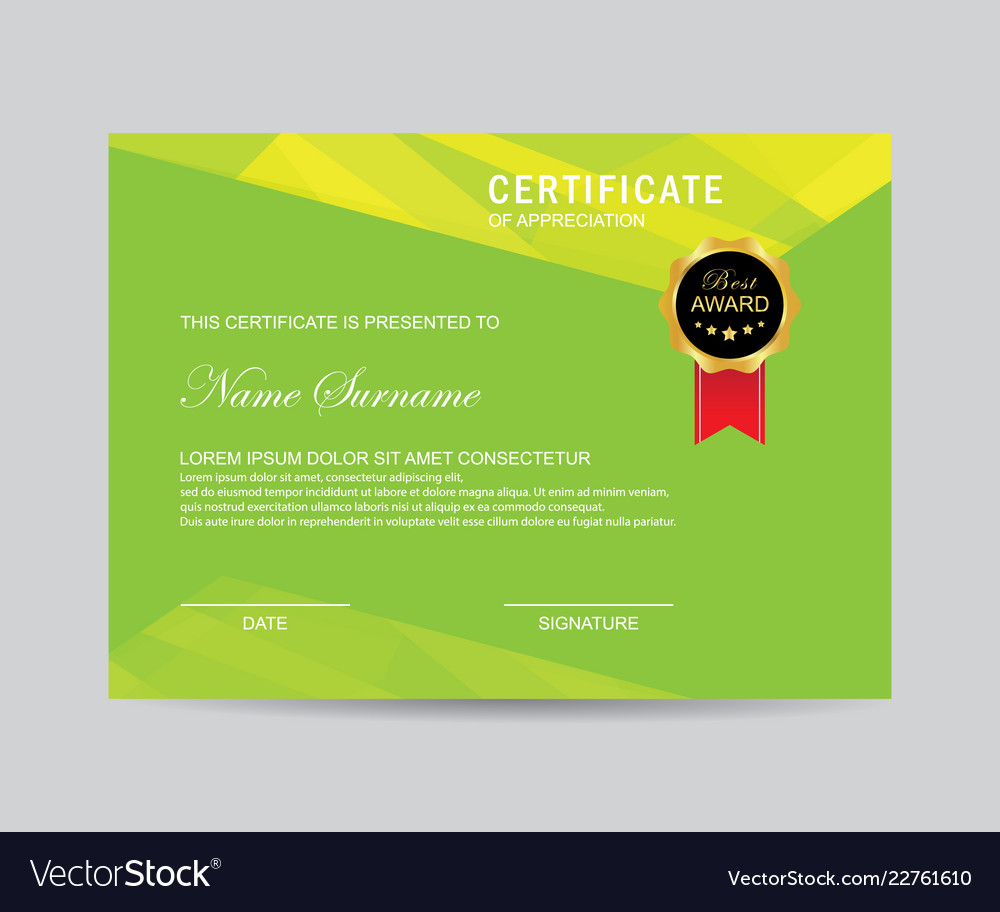 Modern certificate template Royalty Free Vector Image