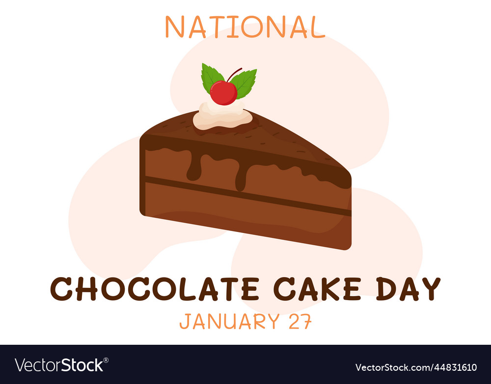 National chocolate cake day celebration Royalty Free Vector