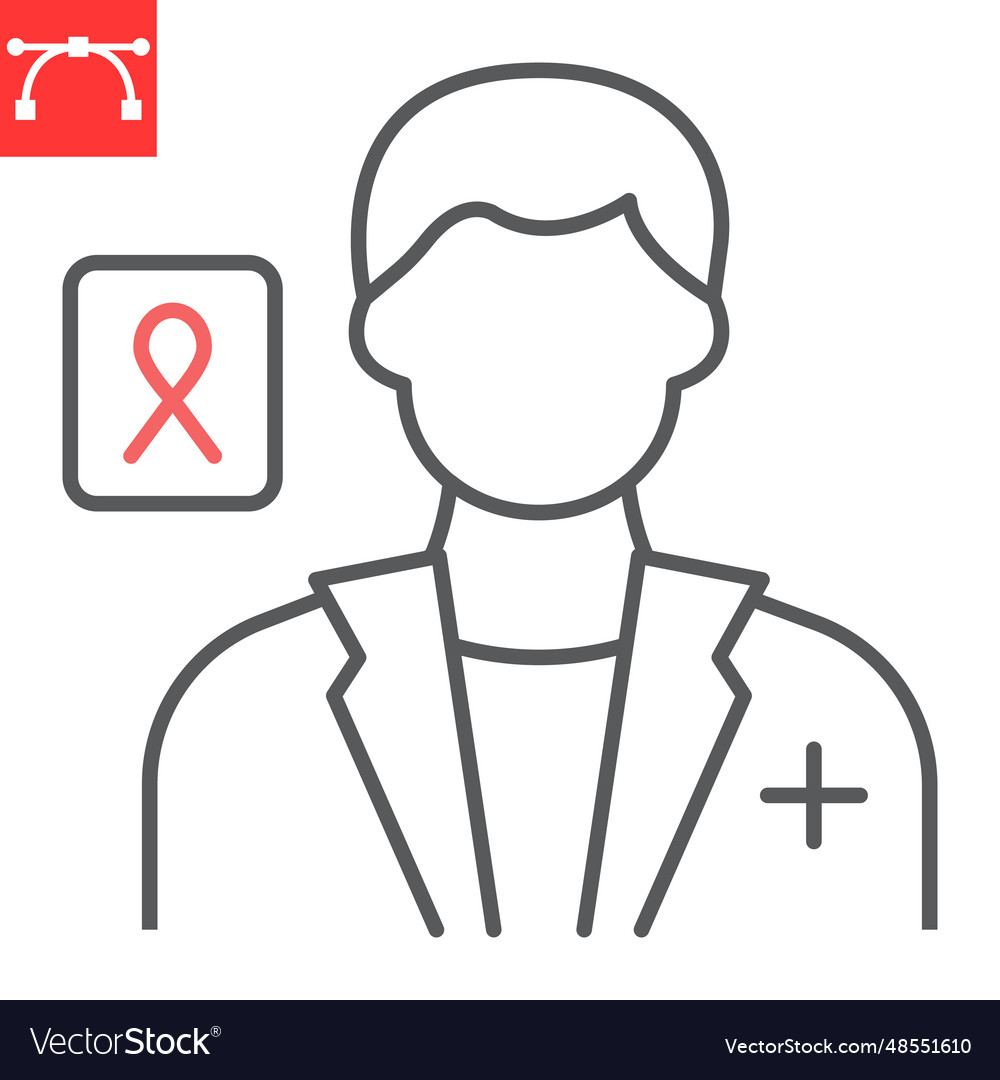 Oncologist line icon Royalty Free Vector Image