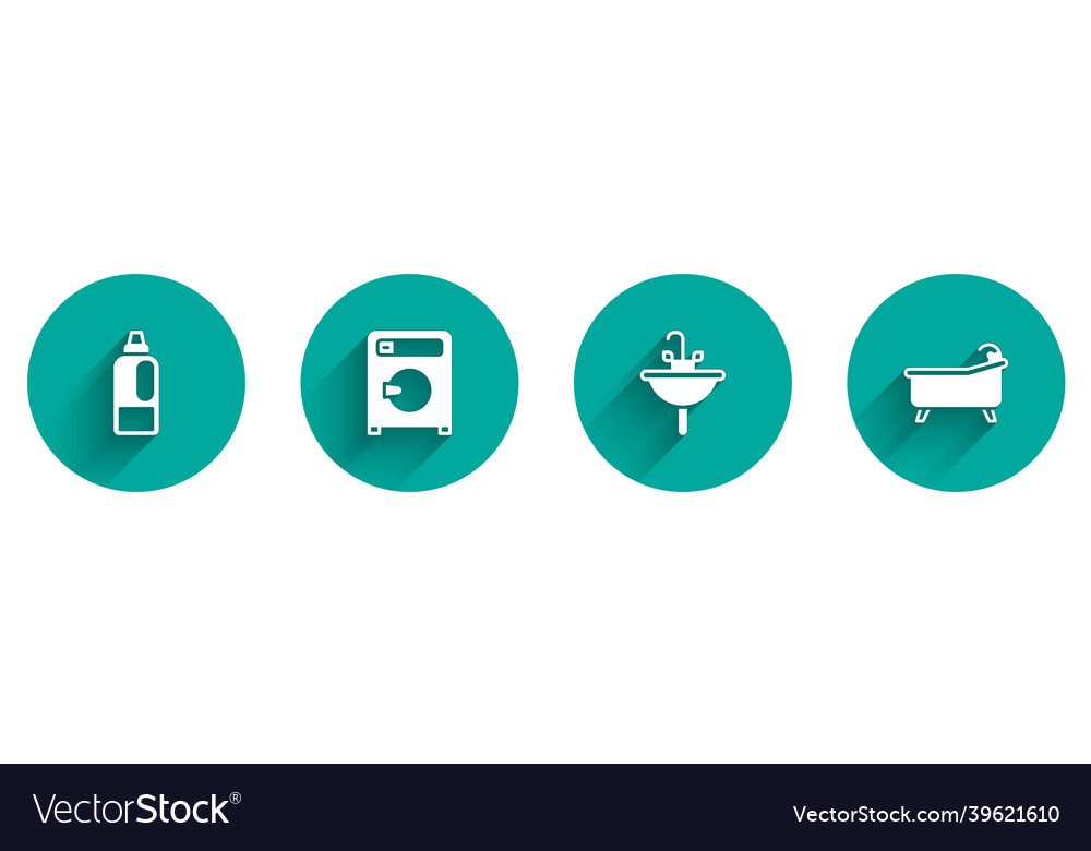 Set bottle for detergent washer washbasin Vector Image