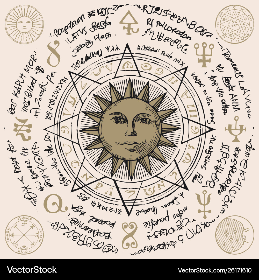 Sun in an octagonal star Royalty Free Vector Image